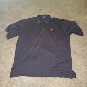 Polo Golf Ralph Lauren Mens XL Navy Cotton Crest Logo‎ Short Sleeve Polo Shirt